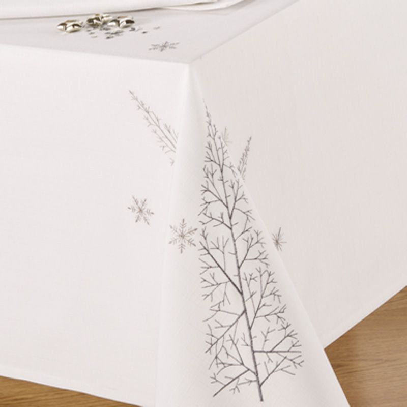 Fir Tree White Table Runner